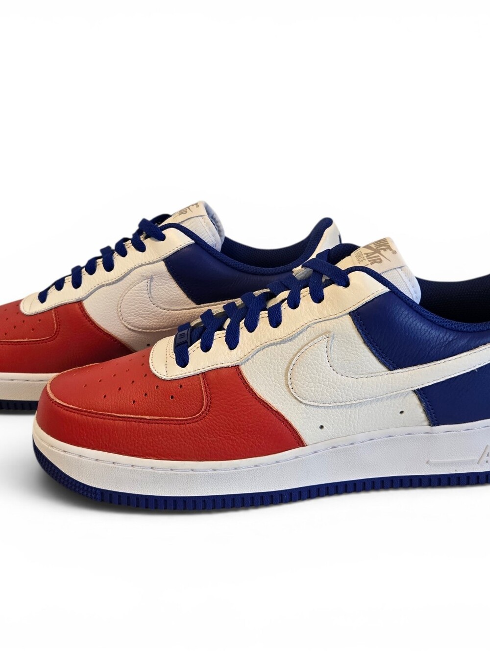 New, No Box Nike By You Air Force 1 Low Red White & Blue DV3892-900, Men's 12